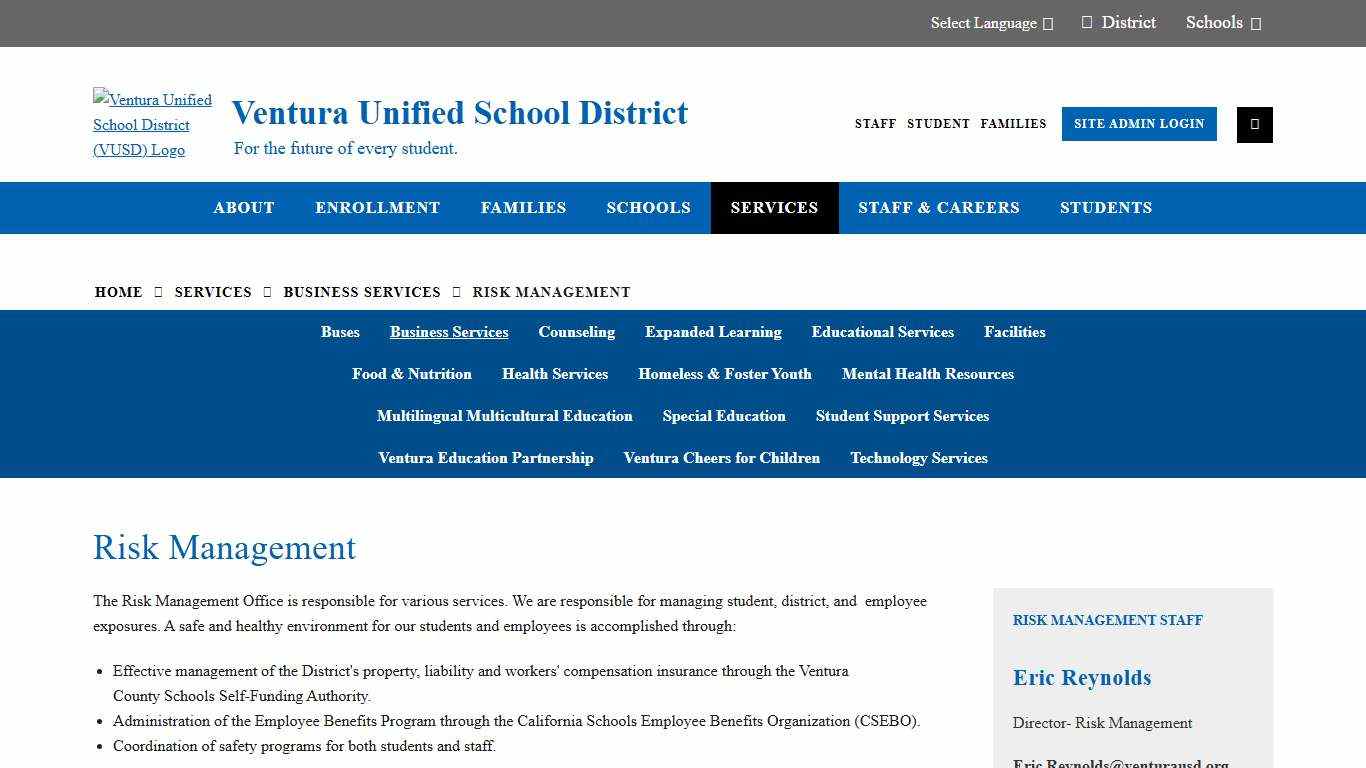 Risk Management - Ventura Unified School District